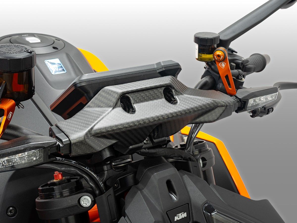 CRB213O - KTM 1390 SUPER DUKE SOPORTE DE INTERMITENTE CARBONO MATE