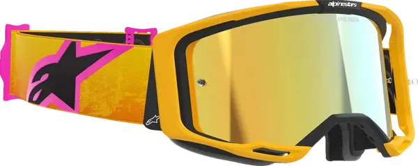 Gafas de protección Vision 8 Vista MX ALPINESTARS GOGGLE VISION 8 CORP ORG/YLW/PINK MIRROR-GOLD