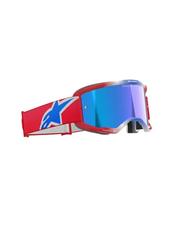 Gafas de protección Vision 5 Corp ALPINESTARS GOGGLE VISION 5 CORP RED/WT/BL MIRROR-BLUE
