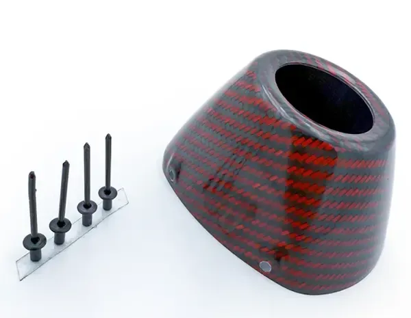 Tapa final carbono escape FMF END CAP REPLACEMENT C/F RCT EXT. RIVET RED