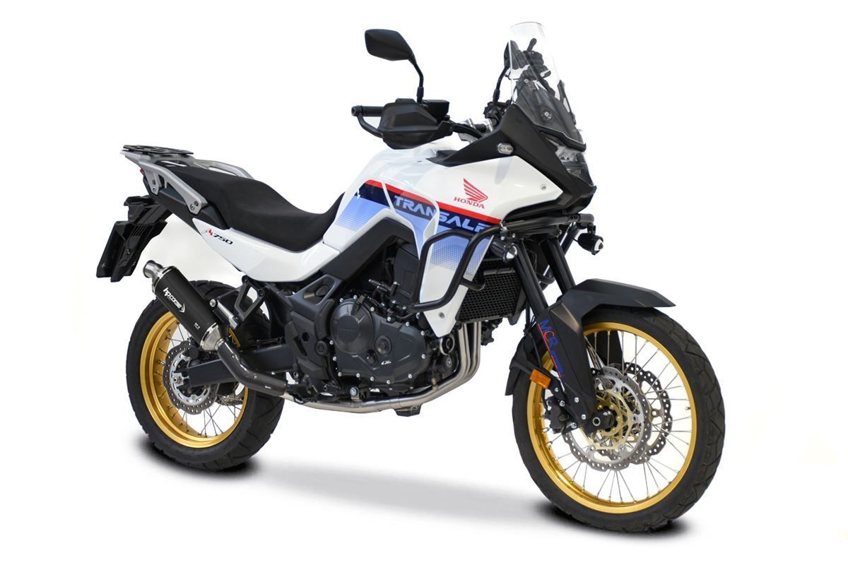 SILENCIADOR ESCAPE SP-2 TITANIO NEGRO CORTO HP CULTIVIS HONDA TRANSALP XL 750 2023-2025