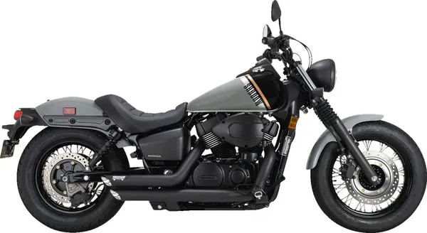 Sistema de escape Shortshots escalonado Vance y Hines EXHAUST SHORTSHOTS STAGGERED HONDA SHADOW BLACK