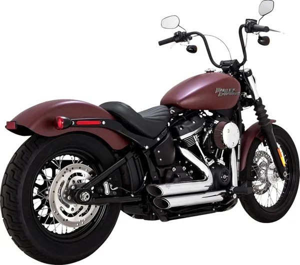 Sistema de escape Shortshots PCX™ estilo escalonado Vance & Hines SHORT SHOTS STAGGERED EXHAUST CHROME para HD Softail