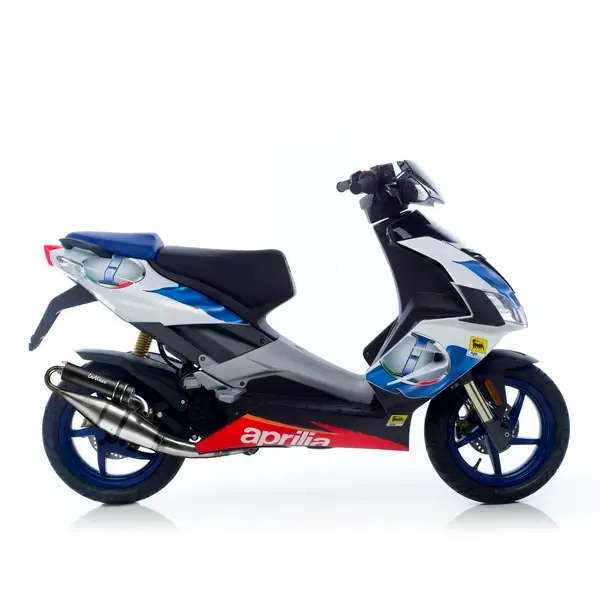 Escape completo TT NEGRO hecho a mano LEOVINCE EXHAUST TT APRILIA SR 50 SPORT / GILERA RUNNER / PIAGGIO NRG
