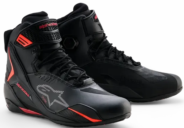 Faster-4 Drystar® Zapatos ALPINESTARS  SHOES FASTER-4 DS BLACK/RIO RED/FLUO