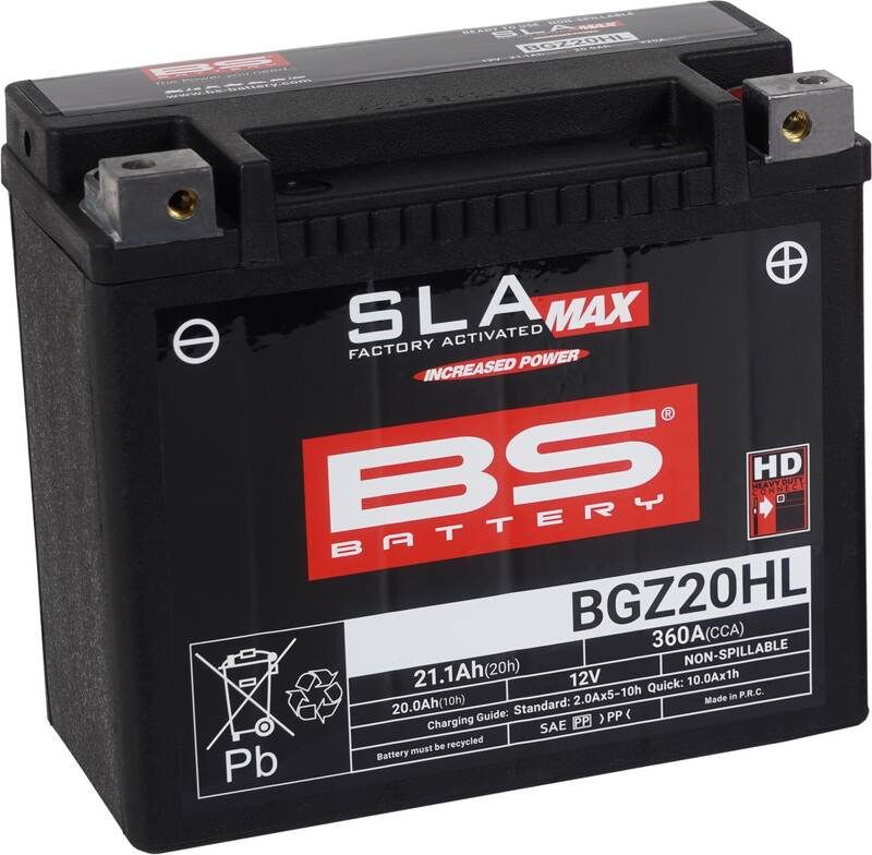 Batería BS BATTERY SLA Max sin mantenimiento activada en fábrica - BGZ20HL