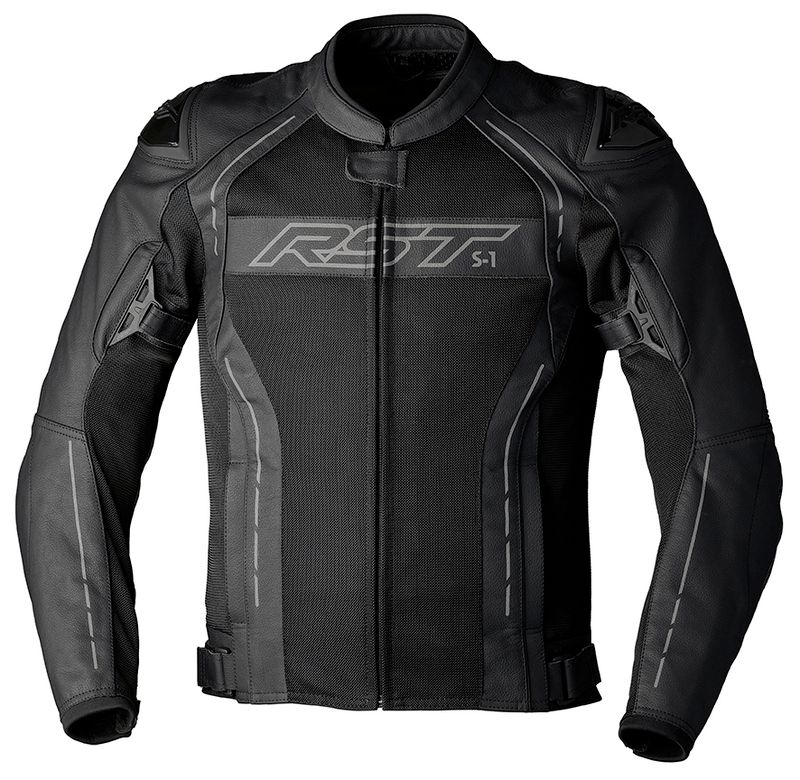 Chaqueta de cuero RST S-1 Mesh CE hombre - Negro