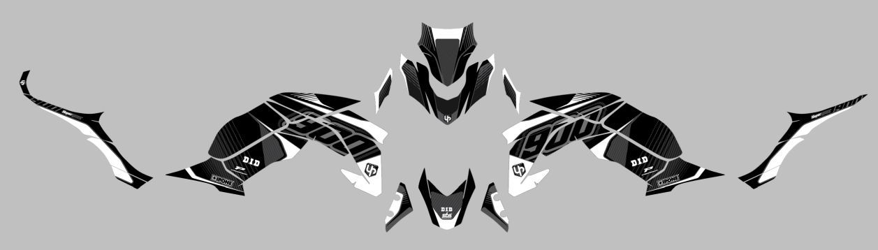 Vinilos KIT DECO UP MAXIMIZE NEGRO-BLANCO KAWASAKI Z900 2017-2025