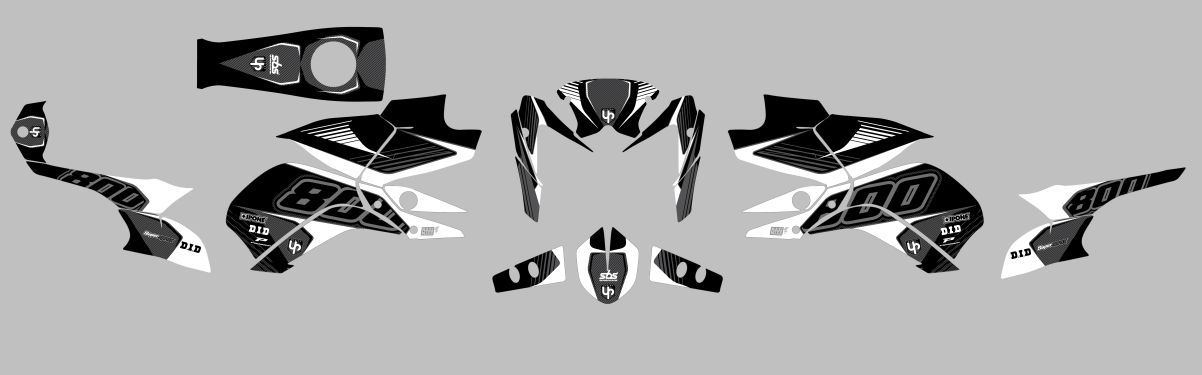 Vinilos KIT DECO UP MAXIMIZE NEGRO-BLANCO YAMAHA FZ8 2011-2015