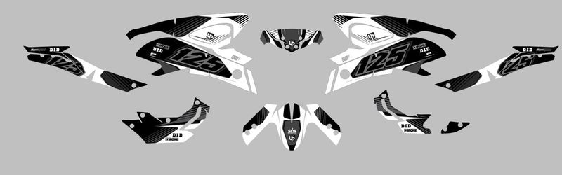 Vinilos KIT DECO UP MAXIMIZE NEGRO-BLANCO YAMAHA MT125 2015-2019