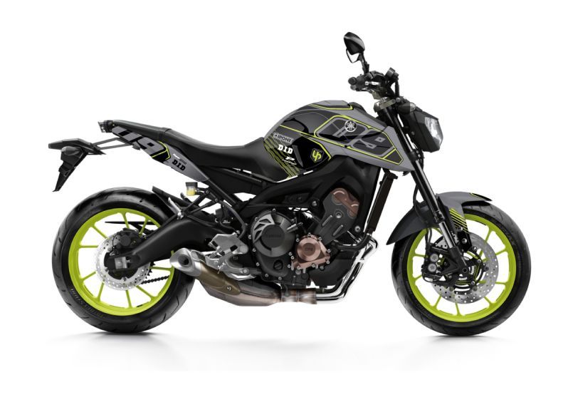 Vinilos KIT DECO UP MAXIMIZE GRIS-AMARILLO YAMAHA MT09 2015-2016