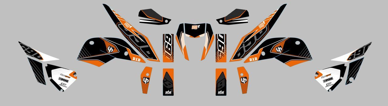 Vinilos KIT DECO UP MAXIMIZE NEGRO-NARANJA KTM DUKE 690 2010-2016