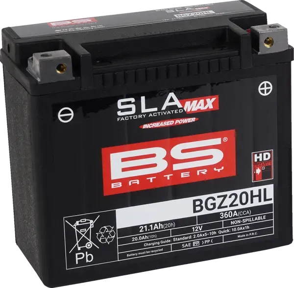 Batería AGM activada de fábrica SLA MAX libre de mantenimiento BGZ20HL SLA MAX Batería AGM activada de fábrica SLA MAX libre de mantenimiento BGZ20HL SLA MAX