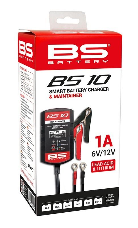 Cargador / Mantenedor de batería inteligente BS Battery BS10 6/12V 1A Cargador / Mantenedor de batería inteligente BS Battery BS10 6/12V 1A