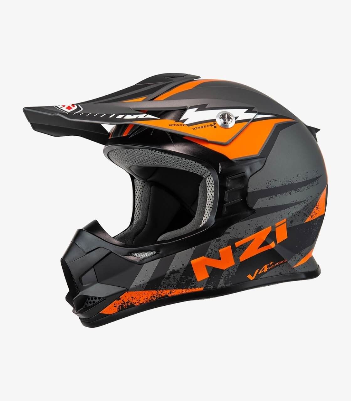 Casco Integral NZI Knobby Bolt Antracita y naranja mate