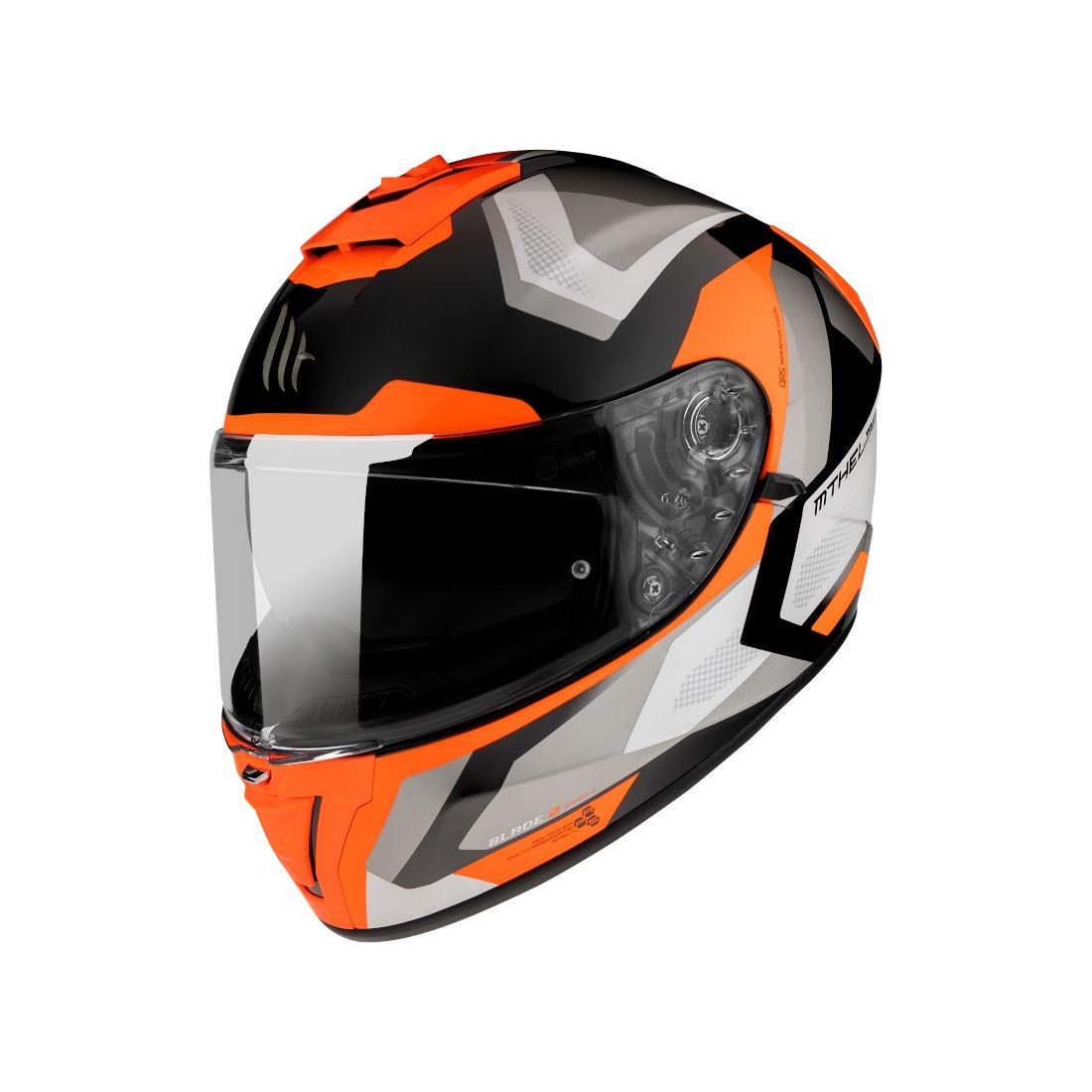 Casco MT Ff107Sv Blade 2 Sv Finishline D4 Naranja Flúor Perla Brillo