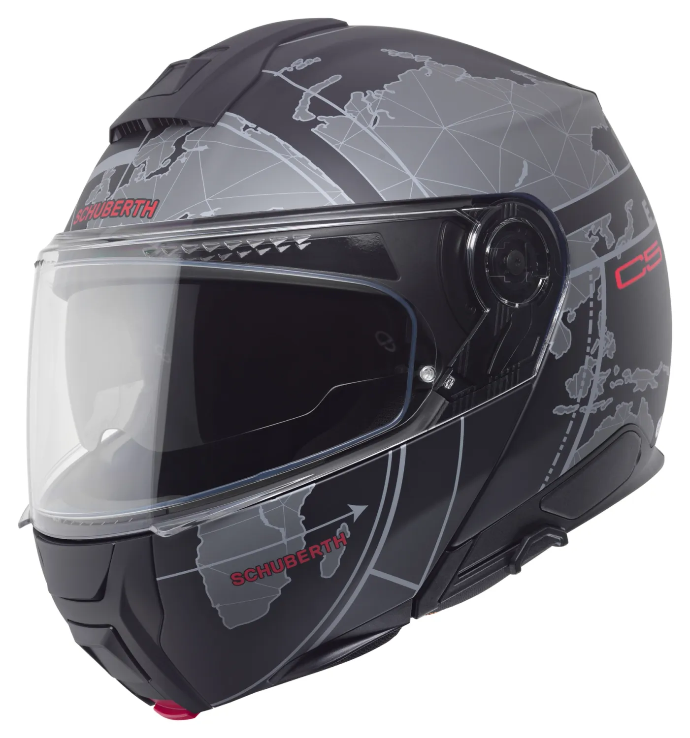 CASCO MODULAR SCHUBERTH C5 ECE DEKOR GLOBE GRIS CASCO MODULAR SCHUBERTH C5 ECE DEKOR GLOBE GRIS