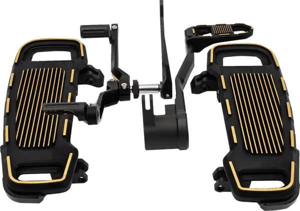Kit de plataformas DRAG SPECIALTIES FLOORBOARD COMPL KIT ADJUSTABLE BLACK/GOLD para HD Road / Electra / Ultra / Street Kit de plataformas DRAG SPECIALTIES FLOORBOARD COMPL KIT ADJUSTABLE BLACK/GOLD para HD Road / Electra / Ultra / Street
