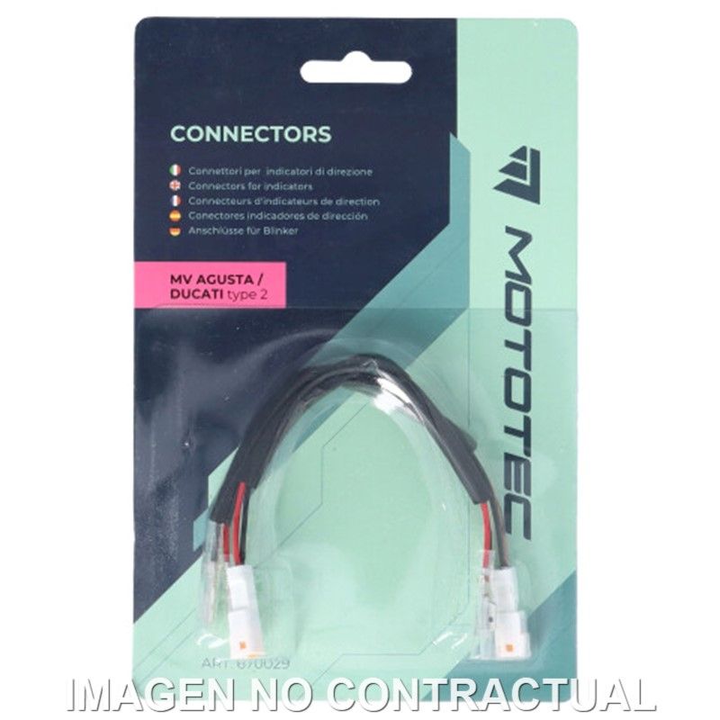 PAR DE CONECTORES MOTOTEC PARA INTERMITENTES MV AGUSTA/DUCATI (TIPO 2)