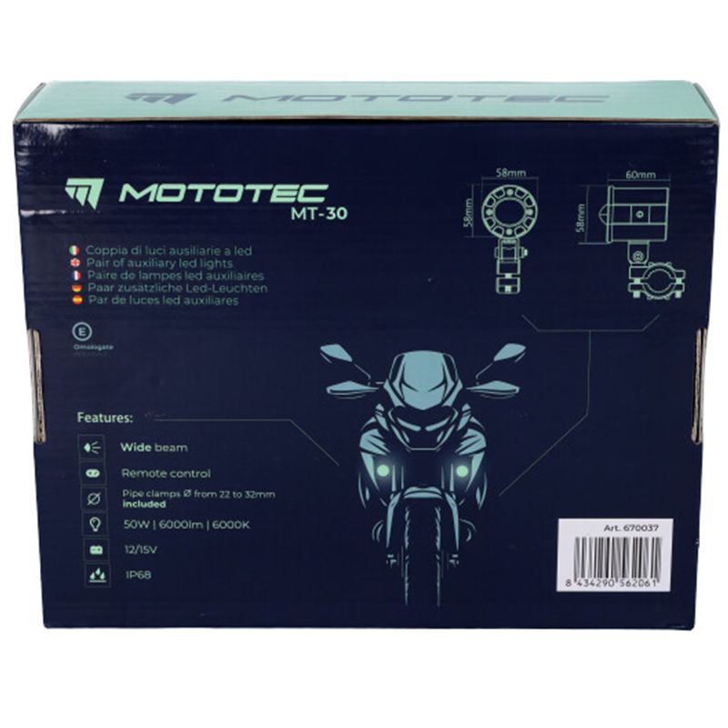 LUCES AUXILIARES LED MOTOTEC MT-30 HOMOLOGADAS