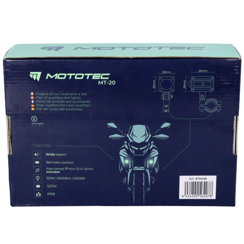 LUCES AUXILIARES LED MOTOTEC MT-20 HOMOLOGADAS