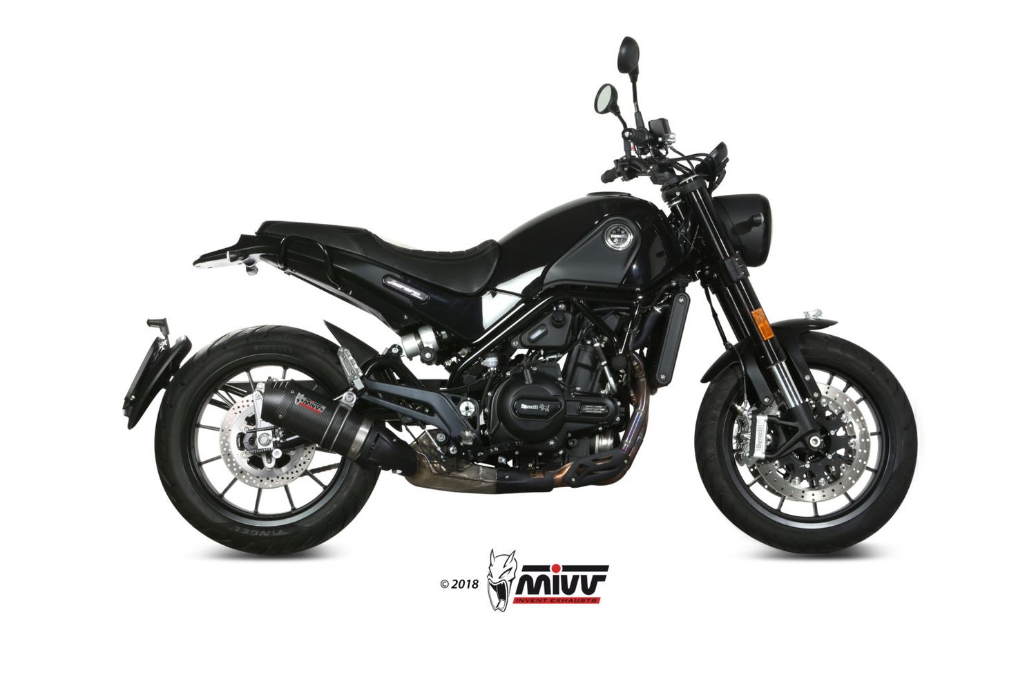 SILENCIADOR MIVV OVAL NEGRO-ACERO INOXIDABLE BENELLI LEONCINO 500 2017-2025