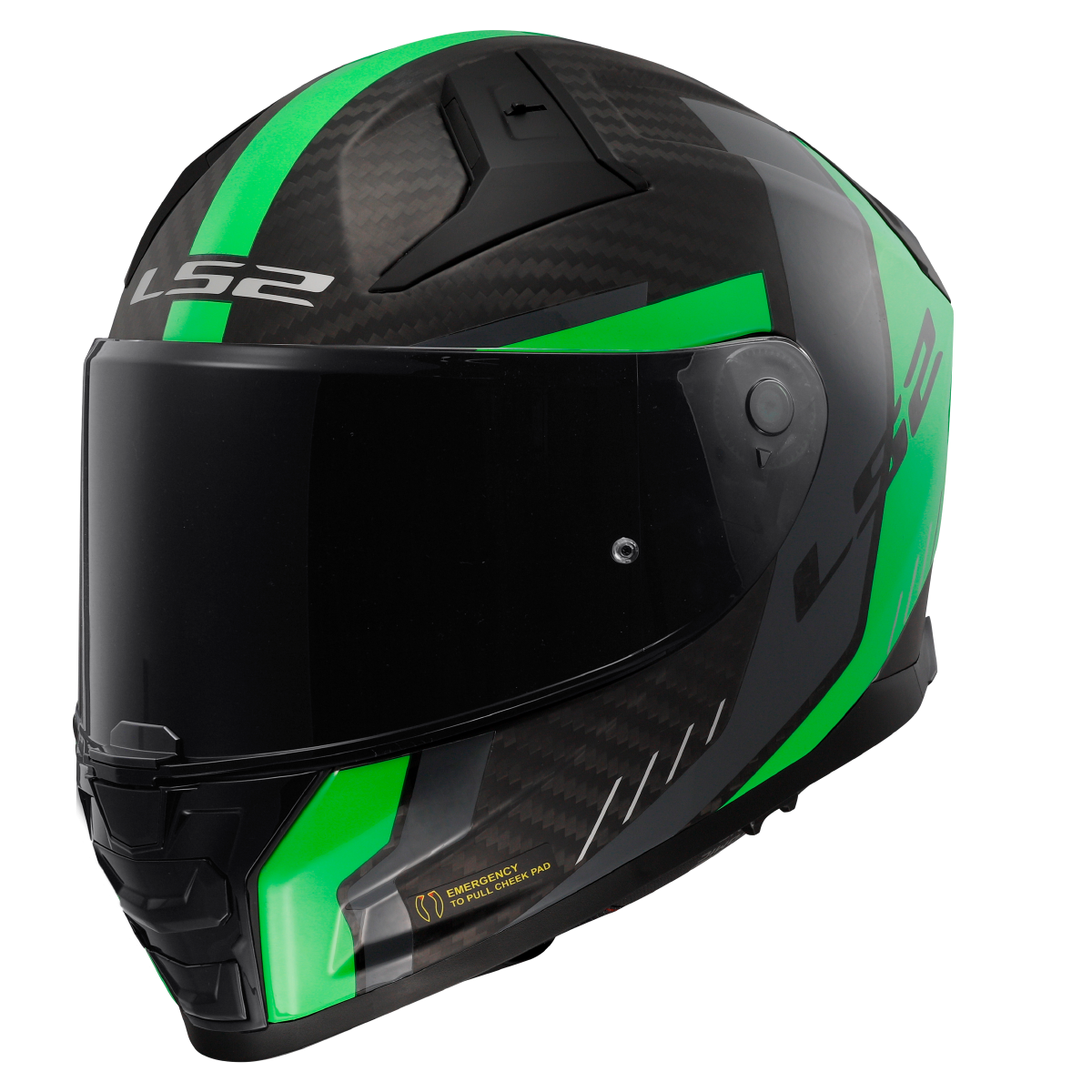 Casco Integral LS2 FF811 Vector II Carbon GRID Verde fluor mate