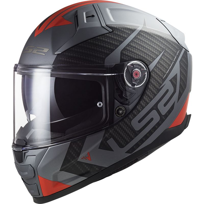 Casco Integral LS2 FF811 Vector II Splitter Titanio/Rojo Mate