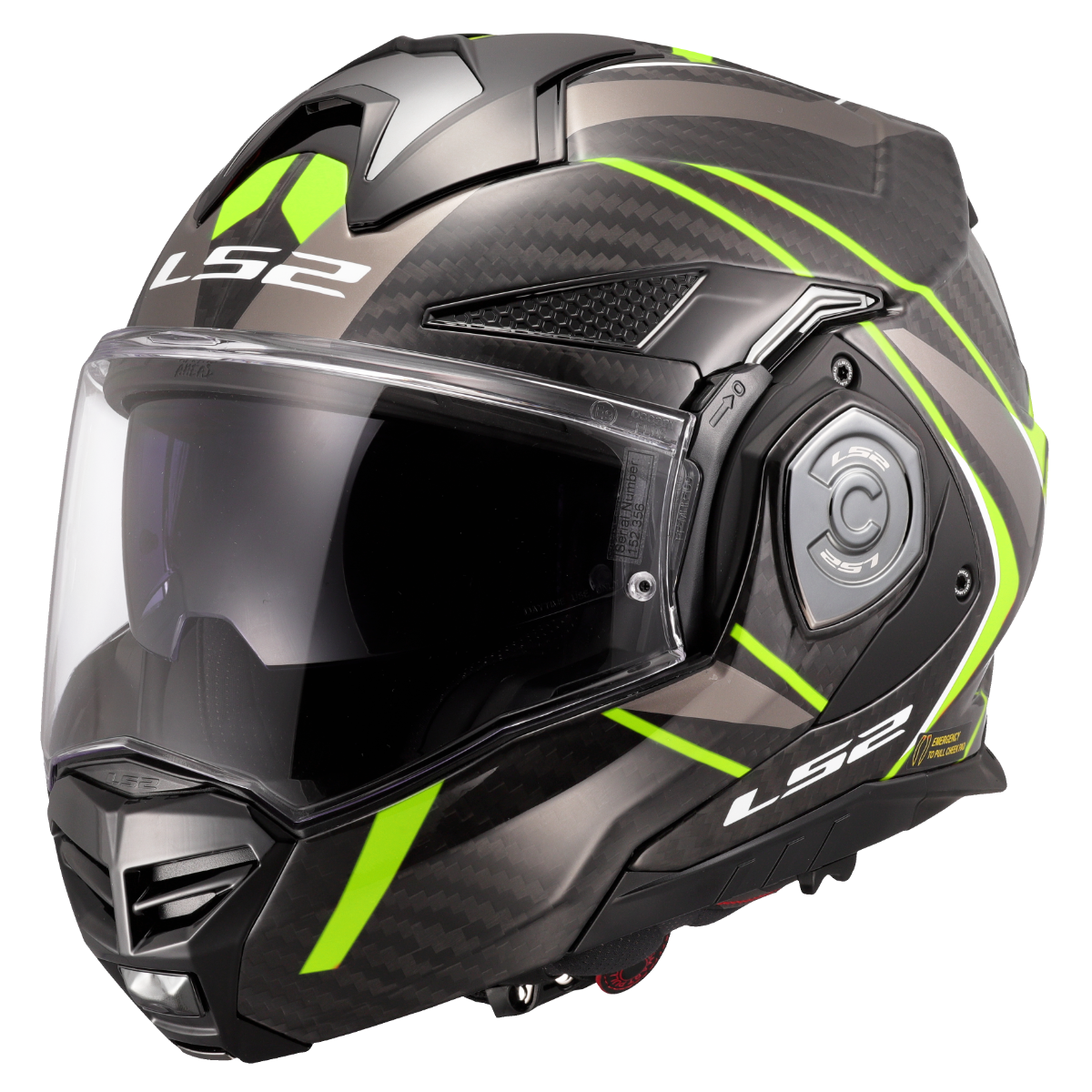 Casco Modular LS2 FF901 Advant X Carbon FUTURE II Carbono/Amarillo