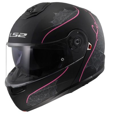 Casco Modular LS2 FF908 Strobe II Lux Negro Rosa mat