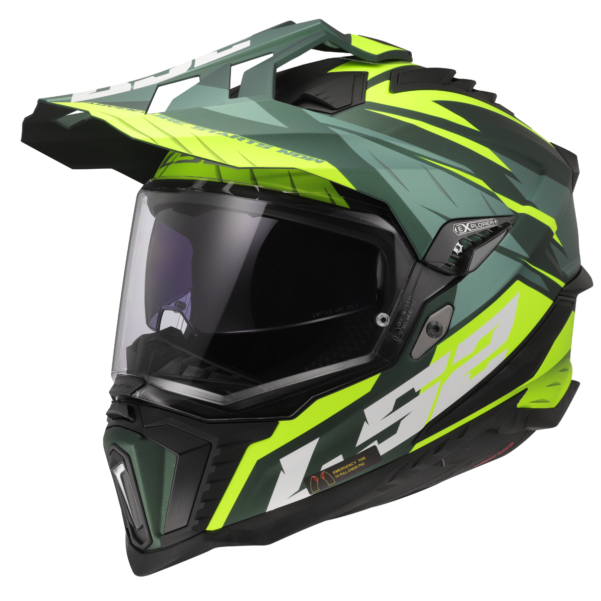 Casco Adventure LS2 MX701 Explorer Spire Verde/Amarillo mate
