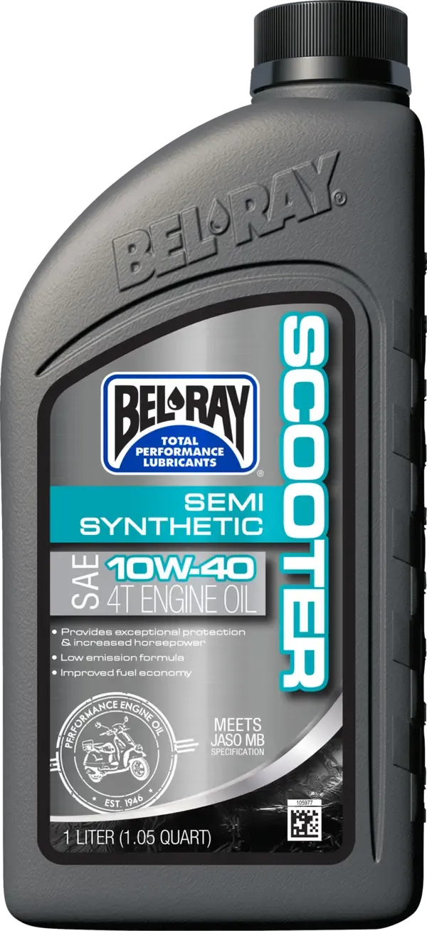 Aceite sintético para scooter BEL-RAY SEMI-SYNTHETIC SCOOTER 10W-40 1L
