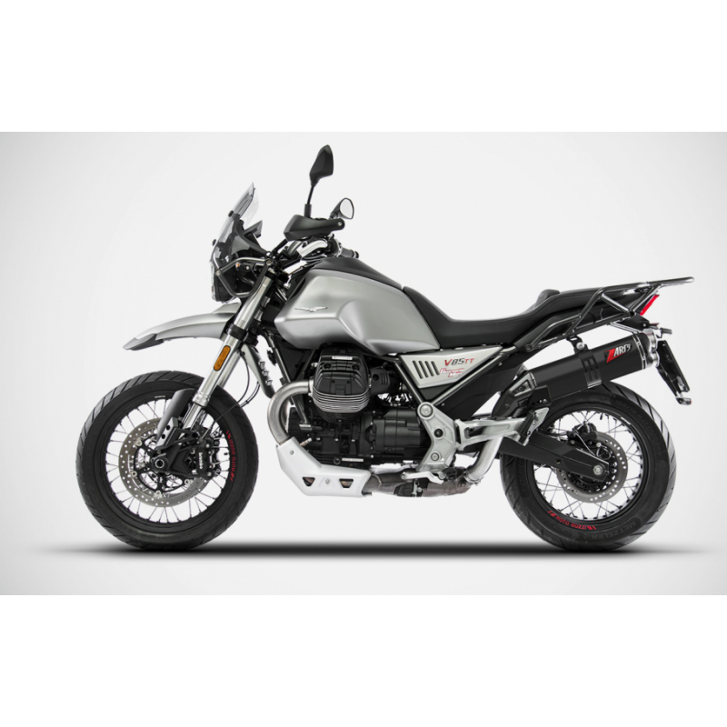 ESCAPE HOMOLOGADO BLACK SLEEVE ZARD RACING ACERO MOTO GUZZI INOX V85 TT Homologado