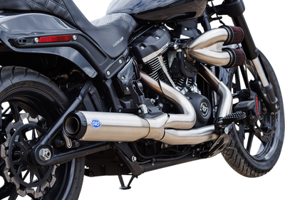 Sistema de escape calificador 2 en 1 S&S CYCLE
Exhaust 2:1 Qualifier Race Only Stainless M8 Softail 2018-23