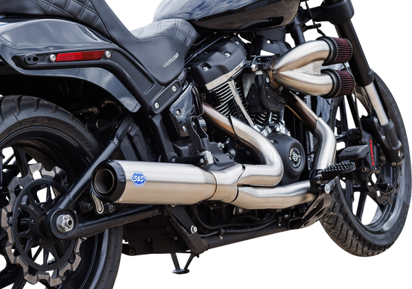 Sistema de escape calificador 2 en 1 S&S CYCLE
Exhaust 2:1 Qualifier Race Only Stainless M8 Softail 2018-23