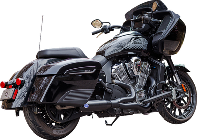 Sistema de escape calificador 2 en 1 S&S CYCLE Exhaust Qualifier 2:1 Race Only Brushed Stainless Black para Indian Challenger