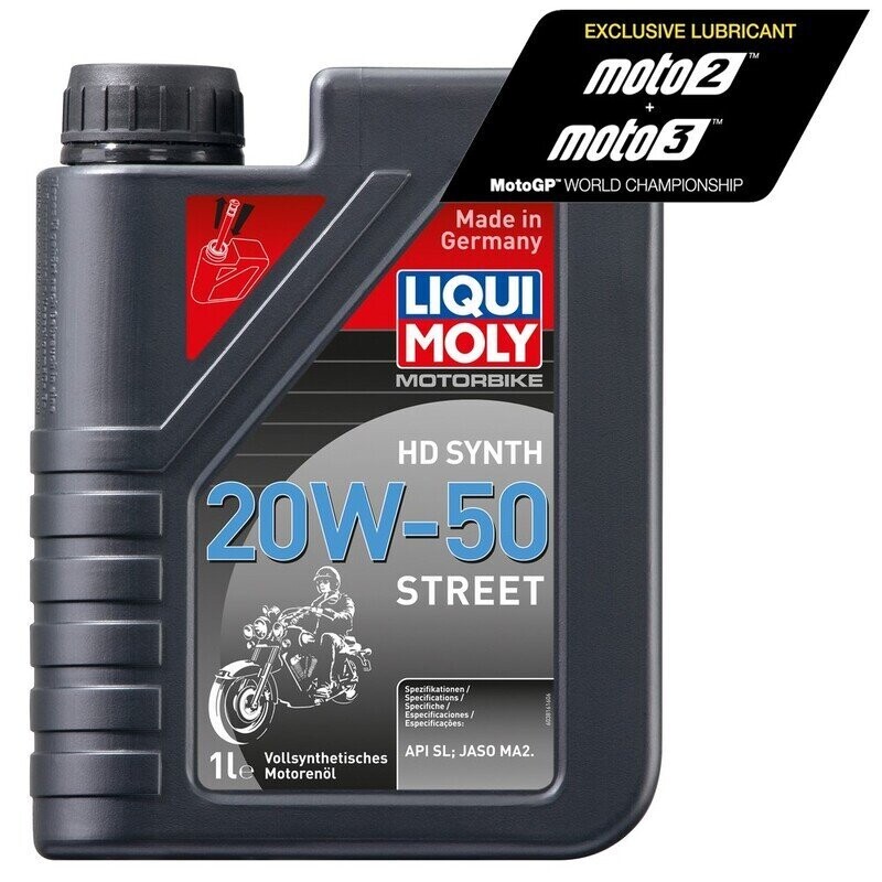 Bote 1L de aceite Liqui Moly 100% sintético 20W-50 STREET Bote 1L de aceite Liqui Moly 100% sintético 20W-50 STREET