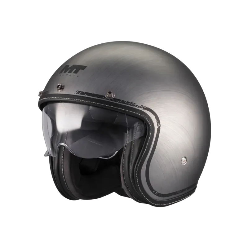 MT Helmets LE MANS 2 SV S SCRATCHED CHROME A2 MATE