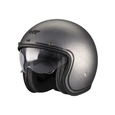 MT Helmets LE MANS 2 SV S SCRATCHED CHROME A2 MATE
