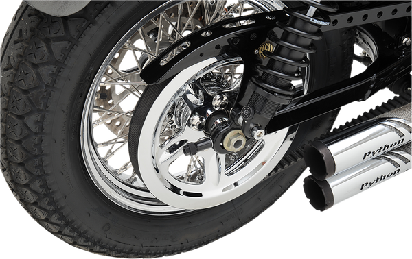 Inserto exterior cromado polea trasera para Harley Davidson 04-22 XL Inserto exterior cromado polea trasera para Harley Davidson 04-22 XL
