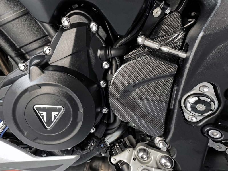 DUCABIKE CRB94L - TAPA DE PIÑÓN DE CARBONO BRILLANTE PARA TRIUMPH STREET TRIPLE
