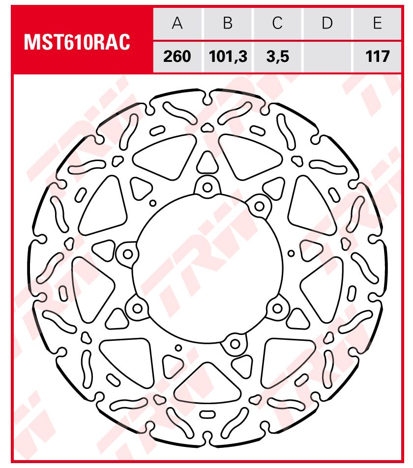 DISCO DE FRENO TRW MST 610 RAC HONDA 450 CRF 450 L CBS E4 2019 / 2020