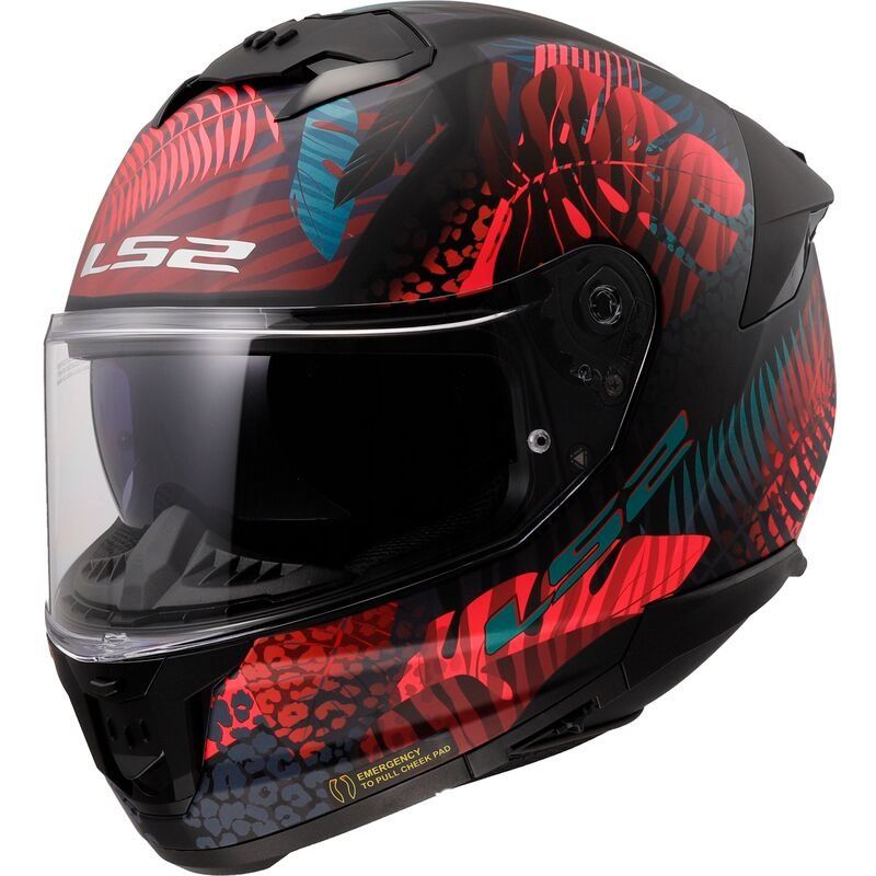 Casco integral LS2 FF808 Stream II Jungle Negro Rosa Azul mate