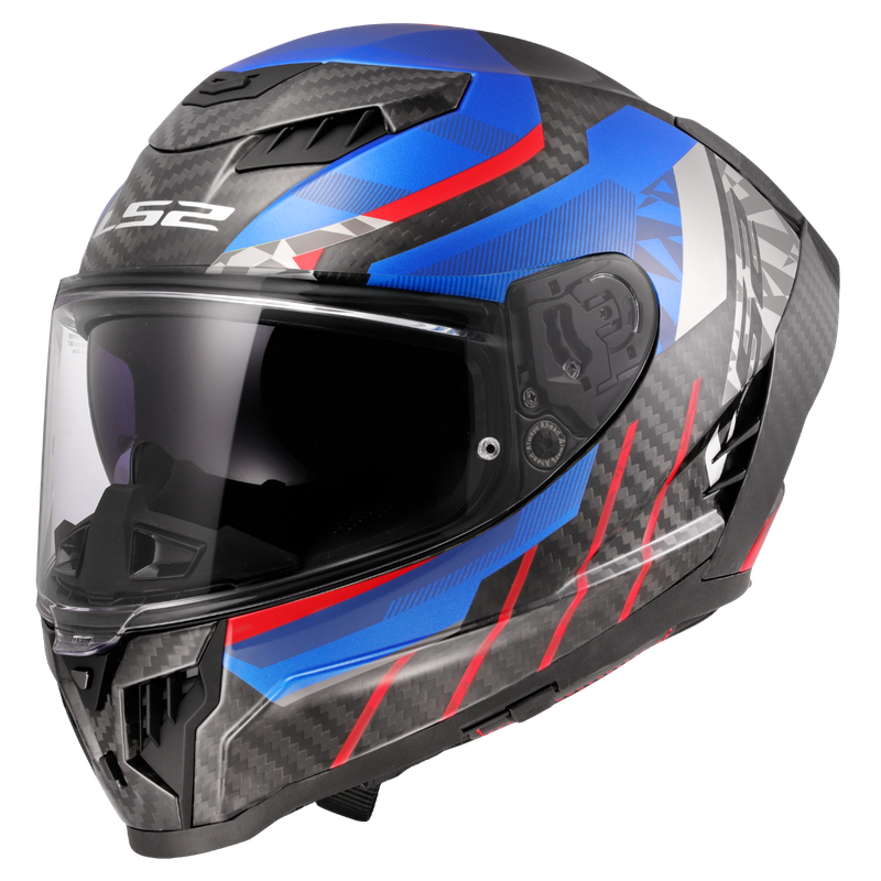Casco Integral LS2 FF807 DRAGON TRAX Carbono/Azul/Rojo