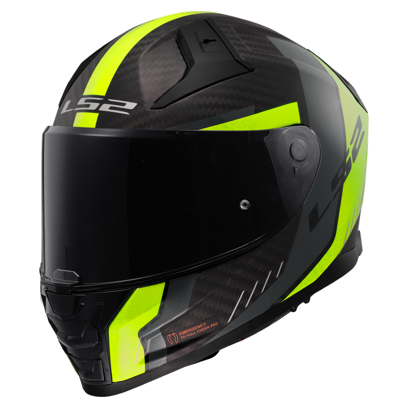 Casco Integral LS2 FF811 Vector II Carbon GRID H-V amarillo mate