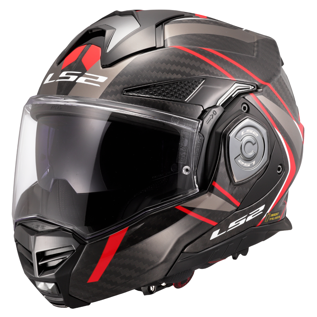 Casco Modular LS2 FF901 Advant X Carbon FUTURE II Carbono/Rojo