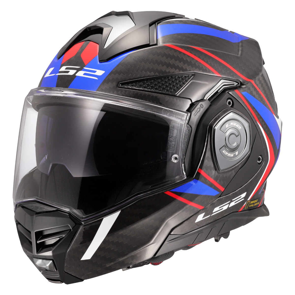Casco Modular LS2 FF901 Advant X Carbon FUTURE II Carbono/Blanco/azul