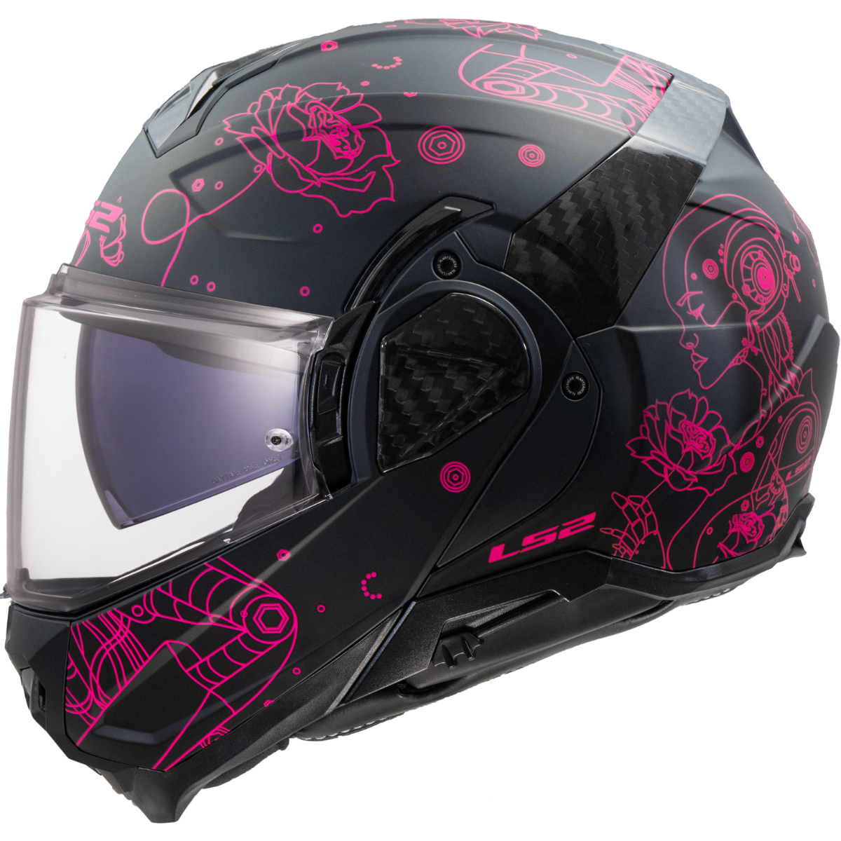 Casco Modular LS2 FF910 Advant II SOPHIA Negro mate / Rosa