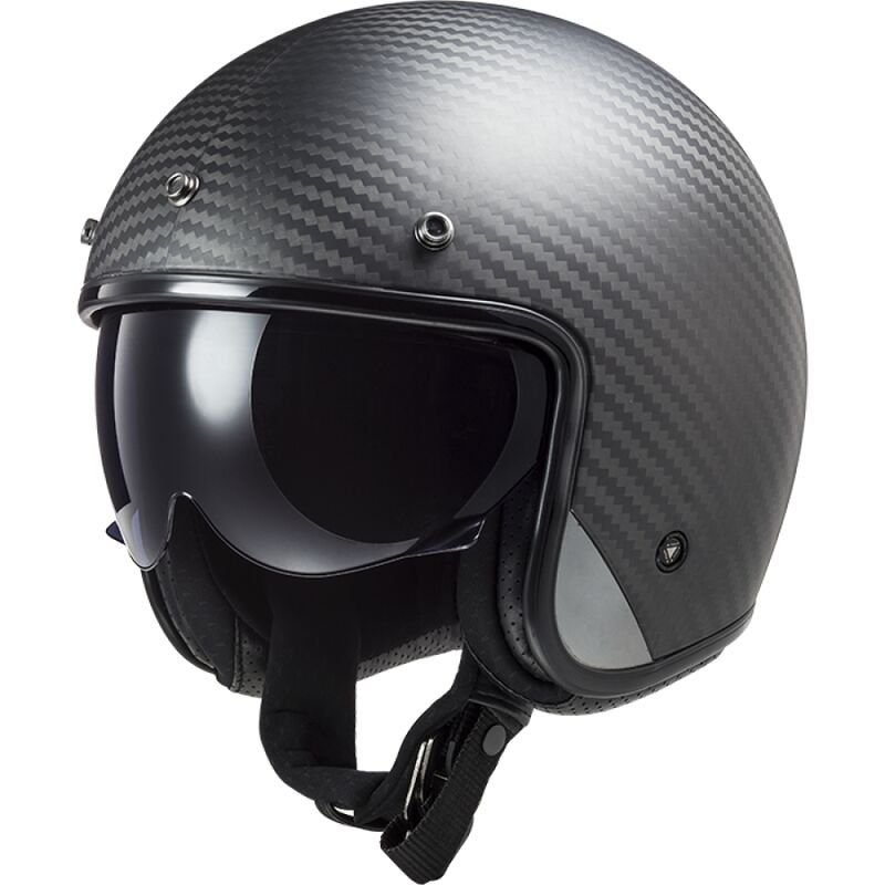 Casco Jet LS2 OF601 BOB II Solid Carbono mate