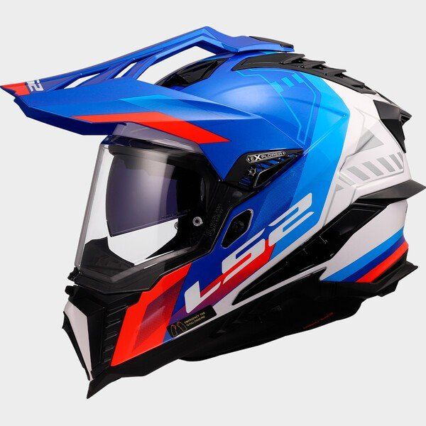 Casco Adventure LS2 MX701 Explorer HEXA Blanco/Azul/Rojo
